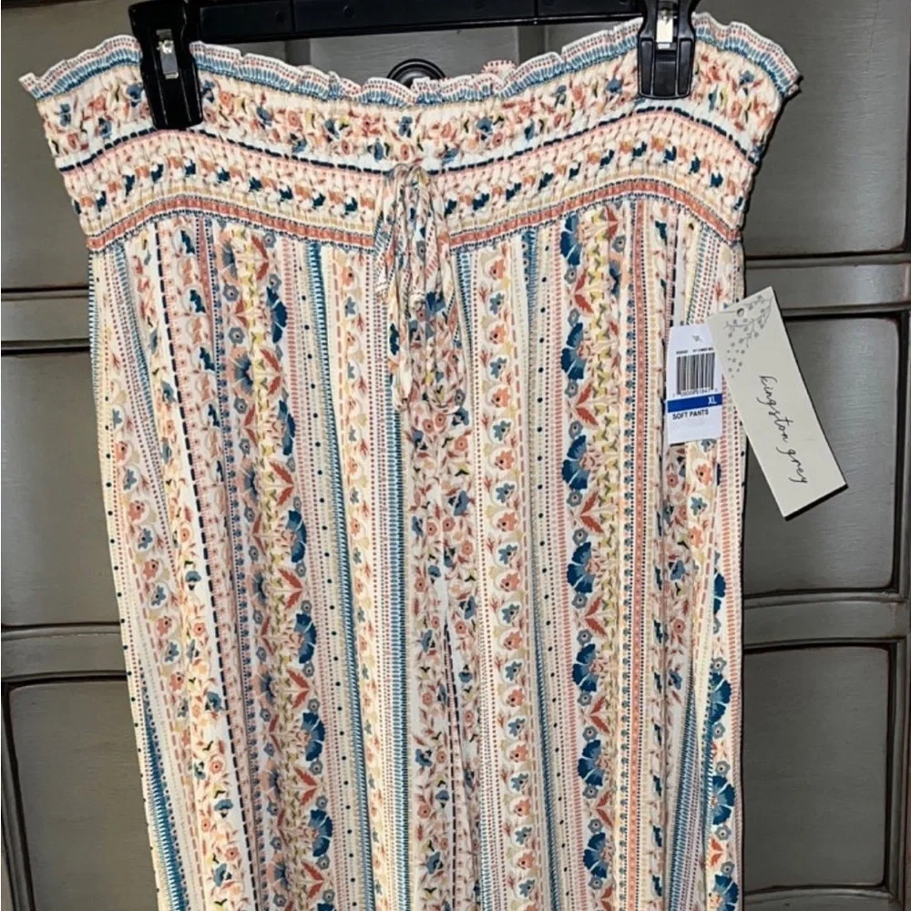 New Kingston Grey easy pull on pants ruched waist Juniors XL - Picture 11 of 14